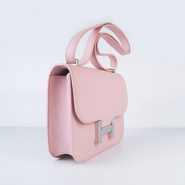 7A Hermes Oxhide Leather Message Bag Pink H017